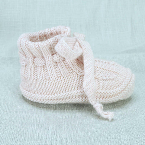 Baby Schühchen Merino-Wolle/Seide WEIß