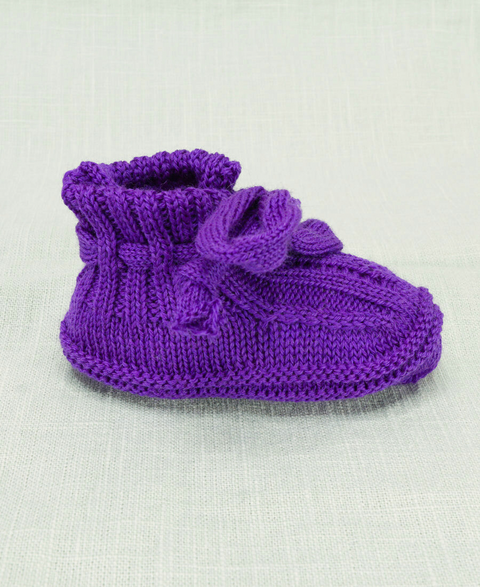 Baby-Schühchen Merino Bio-Wolle VIOLETT