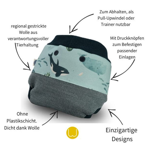 Trainerhose aus Bio-Wolle  Tief-im-Meerling