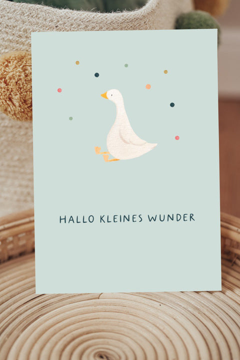 Postkarte Gans kleines Wunder