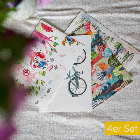 4er Set Postkarten