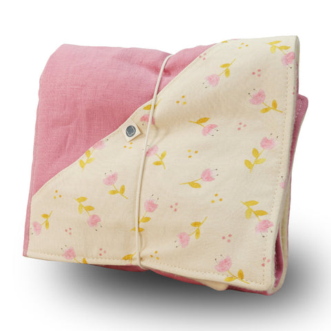 Wickelunterlage aus Biowolle "rosa Blümling"