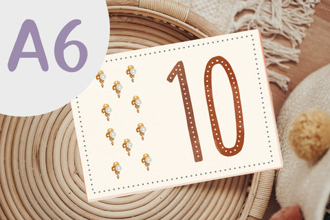 Set aus 10 Prickel-Postkarte Zahlen 1 bis 10