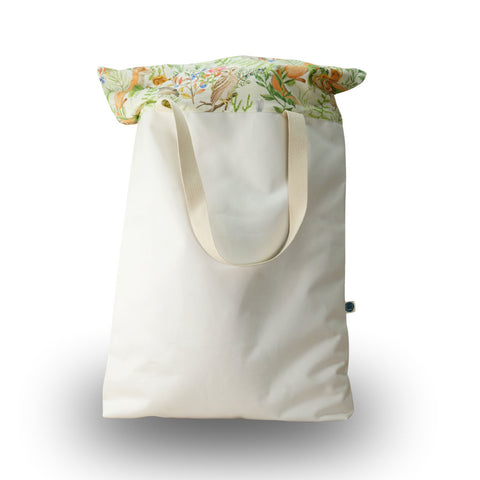 Baumwoll-Wäschebeutel für Stoffwindeln heller Heckentierling mit Reißverschluss