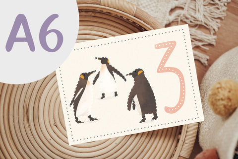 Set aus 10 Prickel-Postkarte Zahlen 1 bis 10