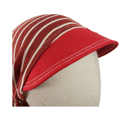 Sonnenhut „Schirmling“ - roter Leinenling