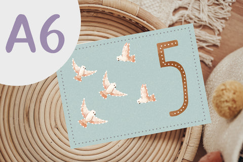 Set aus 10 Prickel-Postkarte Zahlen 1 bis 10