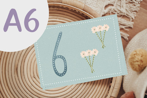 Set aus 10 Prickel-Postkarte Zahlen 1 bis 10