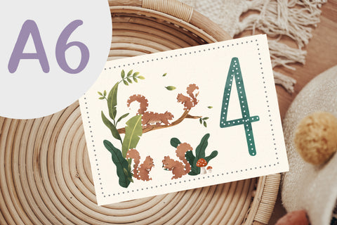 Set aus 10 Prickel-Postkarte Zahlen 1 bis 10