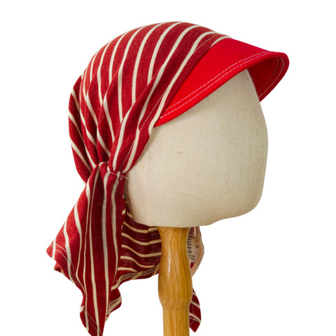 Sonnenhut „Schirmling“ - roter Leinenling