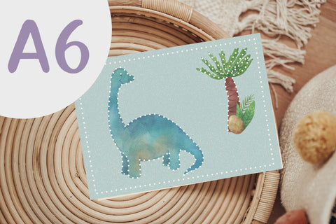 Prickel-Postkarte Dinosaurier