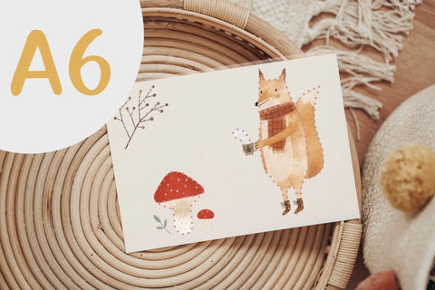 Prickel-Postkarte Fuchs