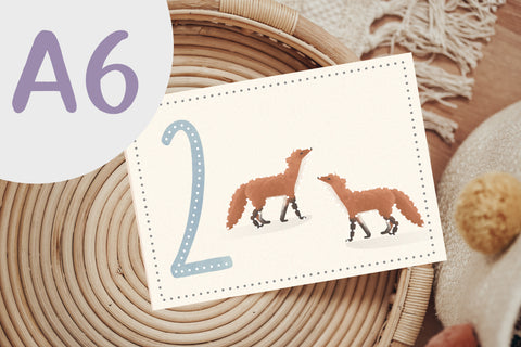 Set aus 10 Prickel-Postkarte Zahlen 1 bis 10