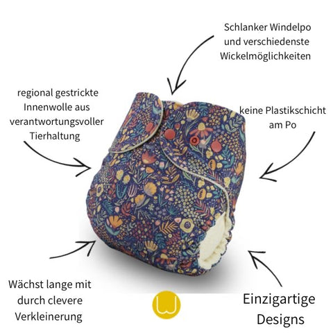 Winzling dunkler Blätter und Blümling