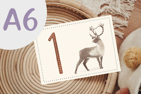 Set aus 10 Prickel-Postkarte Zahlen 1 bis 10