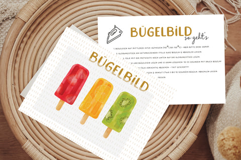 Bügelbild Fruchteis Popsicle