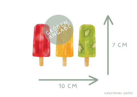 Bügelbild Fruchteis Popsicle