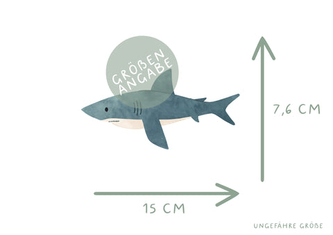 Bügelbild Hai groß