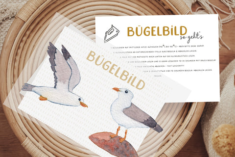 Bügelbild Möwe Meer Nordsee Vogel