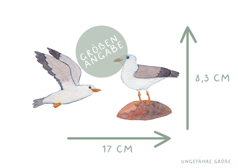 Bügelbild Möwe Meer Nordsee Vogel