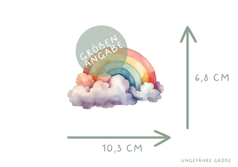 Bügelbild Regenbogen Aquarell Wolke