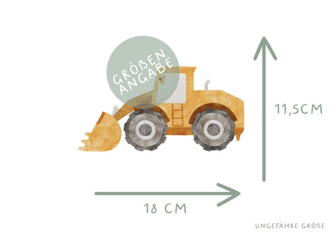 Bügelbild Schaufelbagger Baustelle
