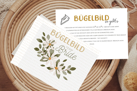 Bügelbild Team Bride Brautjungfern Heiraten Junggesellenabschied Hochzeit DIY Shirt