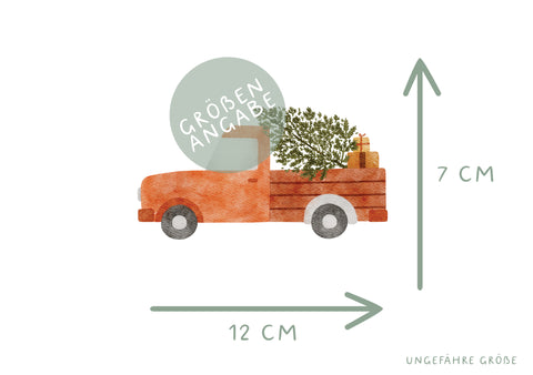 Bügelbild Auto Weihnachtsbaum