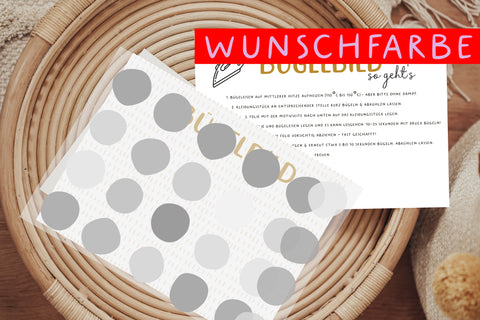 Bügelbild Wunsch Konfetti Punkte Wunschfarbe