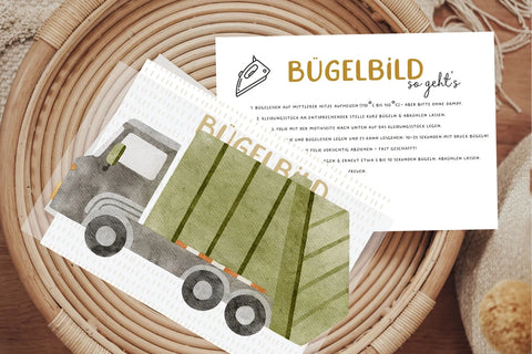 Bügelbild Müllauto Müllwagen