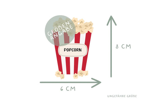 Bügelbild Popcorn Kino Snacks