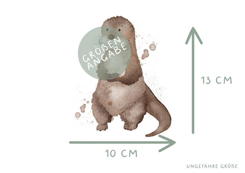Bügelbild Otter groß Aquarell Aufbügler