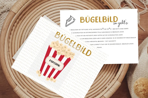 Bügelbild Popcorn Kino Snacks