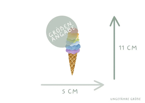 Bügelbild Regenbogeneis Regenbogen Eis groß