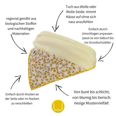 Halstuch Baumwoll-Ajoursabberling beige Bienenfüchsling [vegan]