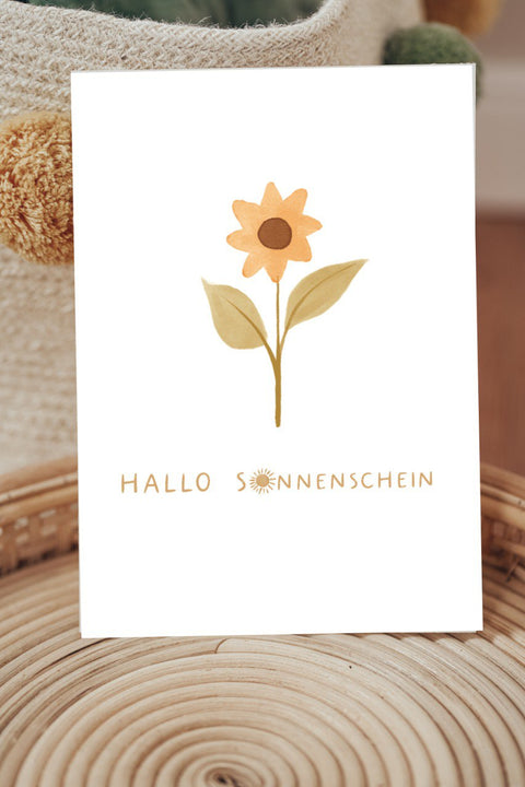 Postkarte Sonnenblume Hallo Sonnenschein