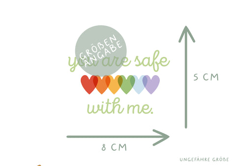 Bügelbild you are safe with me Rainbow