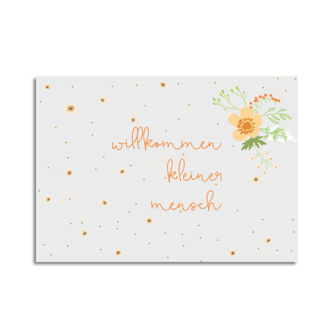 Postkarte Willkommen - Blomma